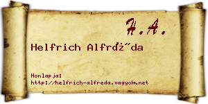 Helfrich Alfréda névjegykártya